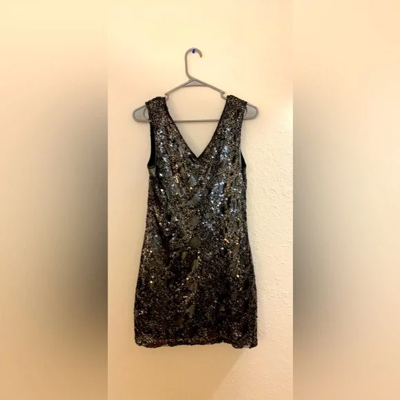 express sequin black dress Express black and blue sequin dress, size L